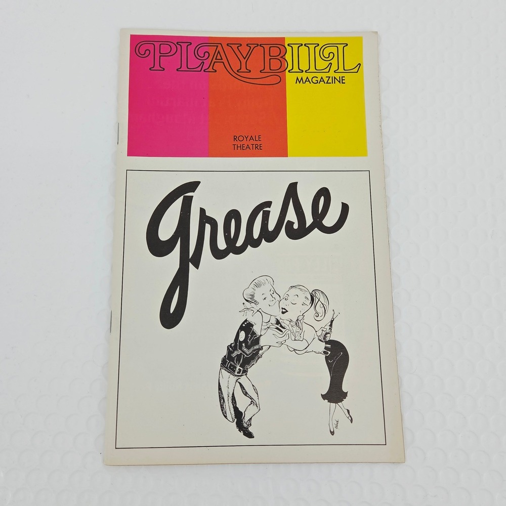 Grease Playbill Royale Theatre Broadway NYC 1973 Vintage Ephemera Collectible